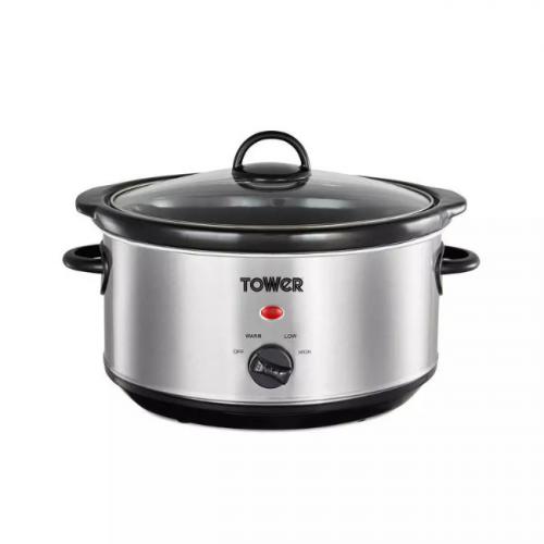 POWERCITY T16039 TOWER 3.5L STAINLESS STEEL SLOW COOKER COOKING